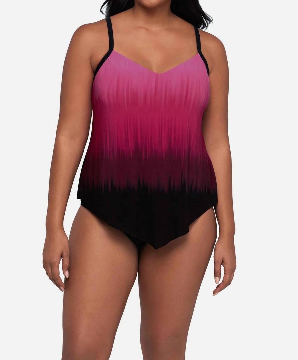 NEW TRIMSHAPER hank tankini top in rose ombre